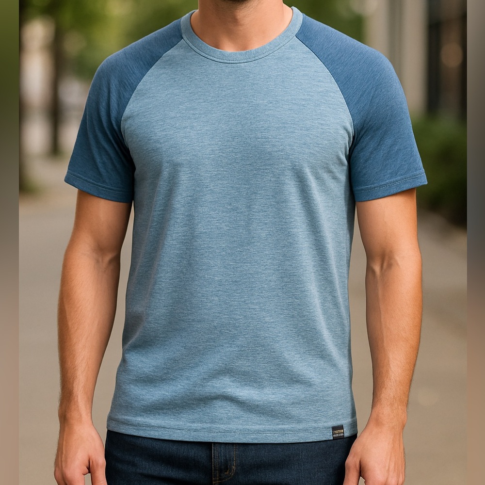ZeroXposur Men’s Blue Raglan Active Short Sleeve Shirt Size S Lightweight